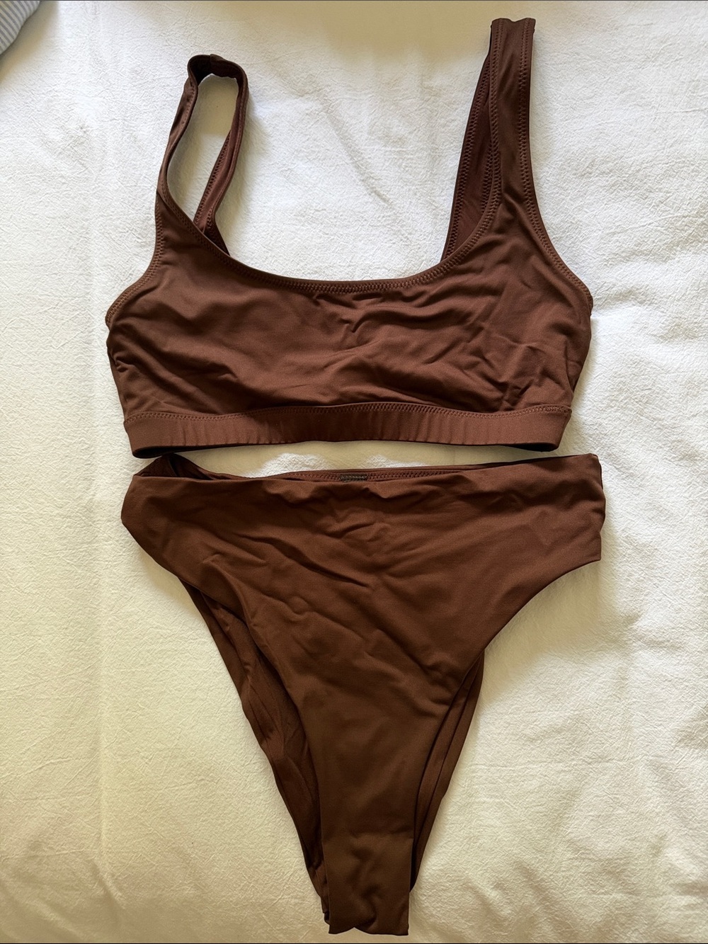 SKIMS Brown Scoop Neck Bikini Set